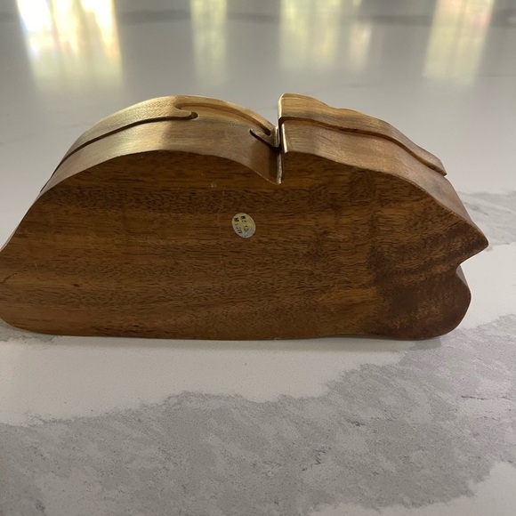 Daniel Terrico Sleeping Cat Pet Puzzle Box Hand Carved Exotic Hardwoods 7.25" - Picture 5 of 8